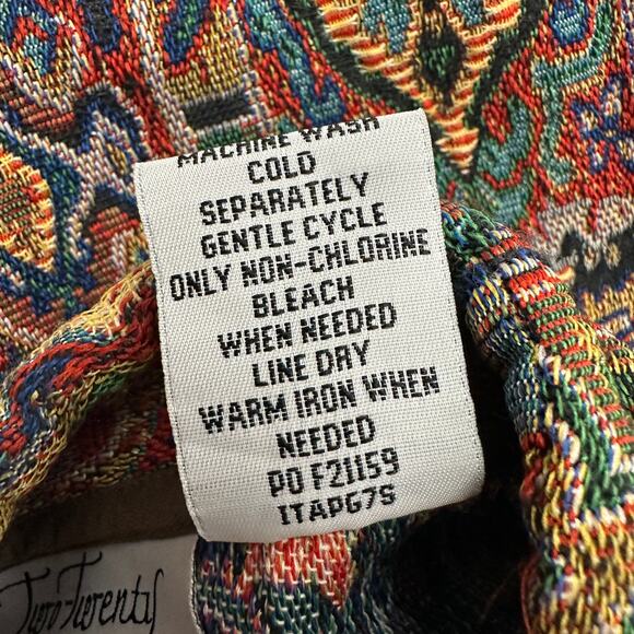 Two Twenty Collection Womens Tapestry Jacket Size L Elephant Paisley Folk Art - Picture 5 of 8